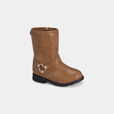 Toddler Girl Heart Riding Boots - Brown