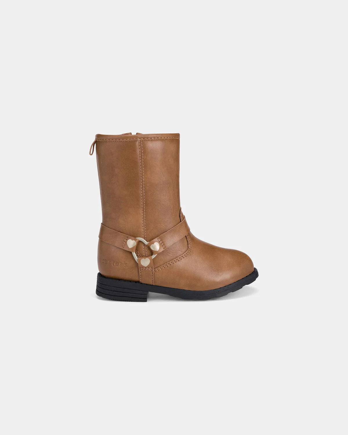 Toddler Girl Heart Riding Boots - Brown - Image 2