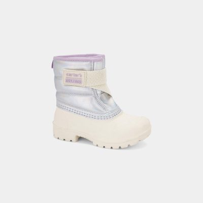 Toddler Girl Metallic Snow Boots - Cream/Purple