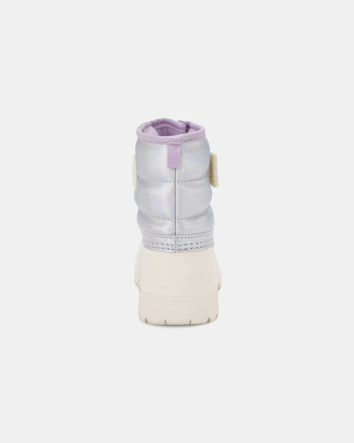 Toddler Girl Metallic Snow Boots - Cream/Purple - Image 3