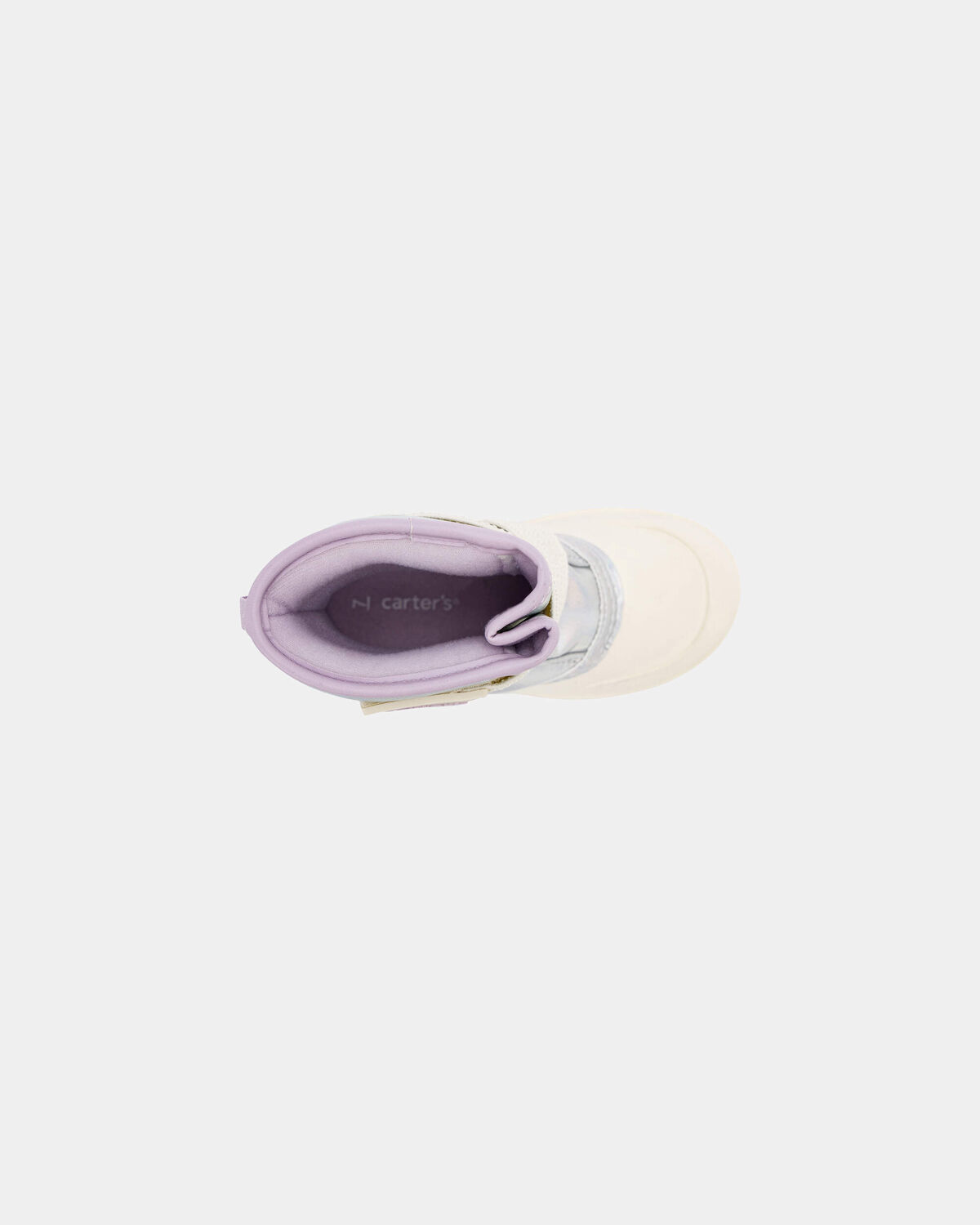 Toddler Girl Metallic Snow Boots - Cream/Purple - Image 4