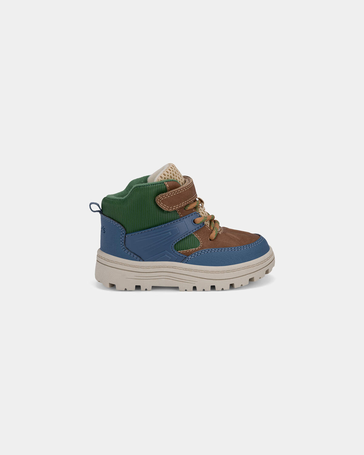 Toddler Boy Color Block High Top Boots - Blue/Brown/Green - Image 2