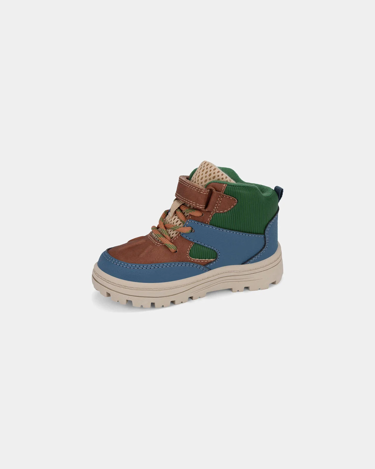 Toddler Boy Color Block High Top Boots - Blue/Brown/Green - Image 5