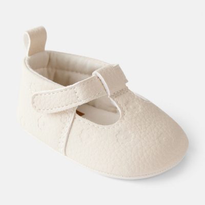 Baby Girl Flower Mary Jane Shoes - Cream