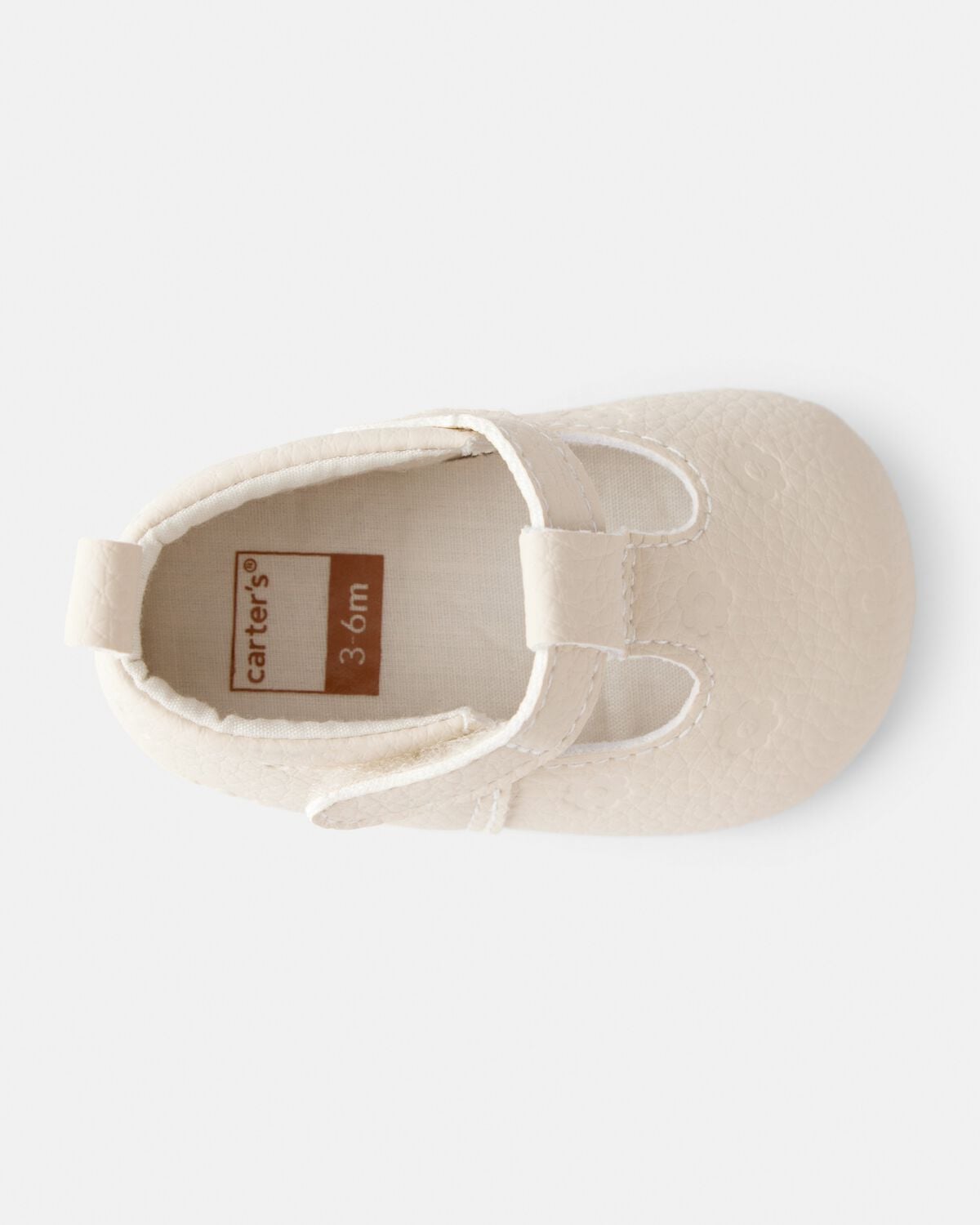 Baby Girl Flower Mary Jane Shoes - Cream - Image 5