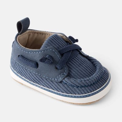 Baby Boy Corduroy Boat Shoes - Blue