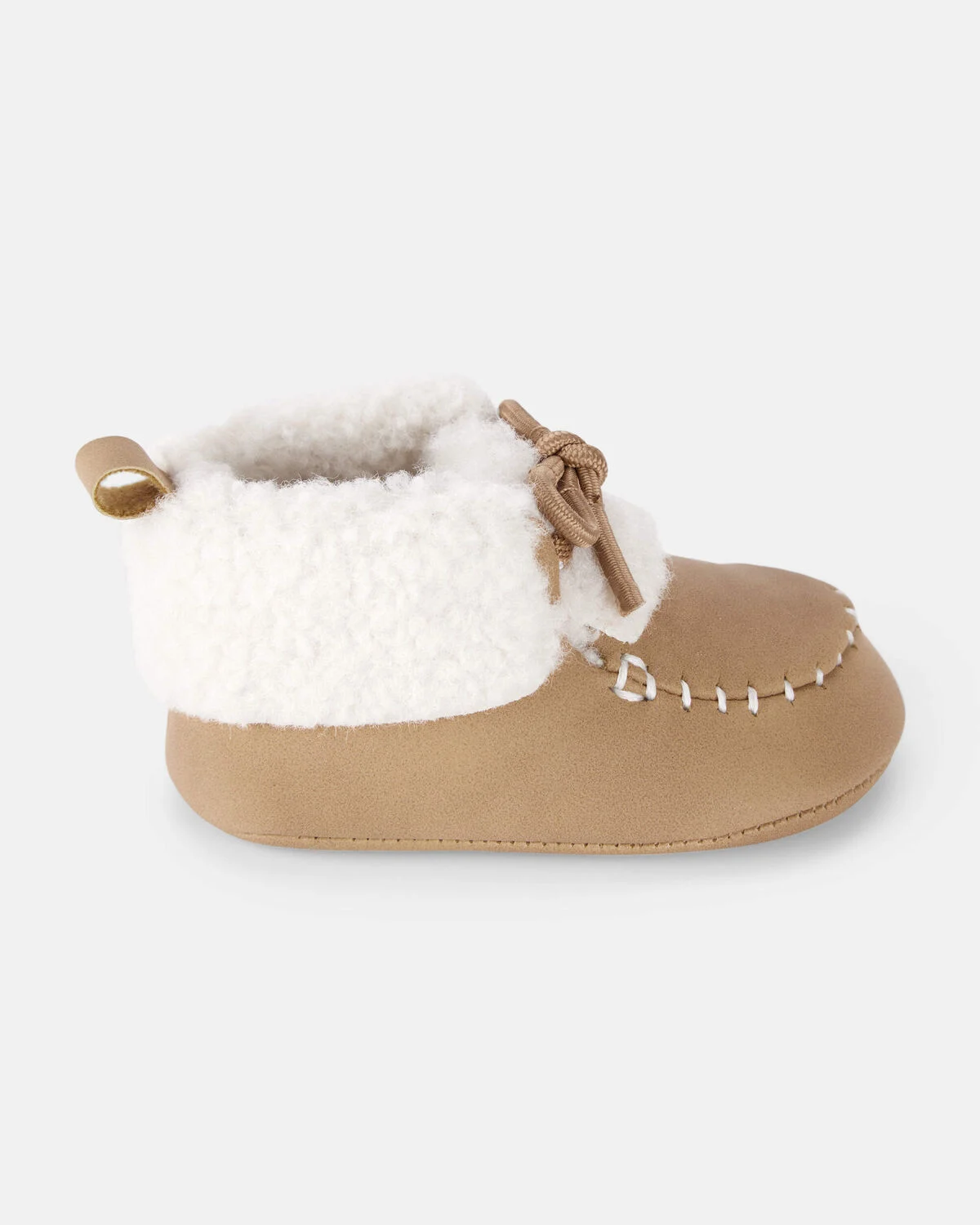 Baby Boy Teddy Fleece Moccasin Boots - Brown - Image 2