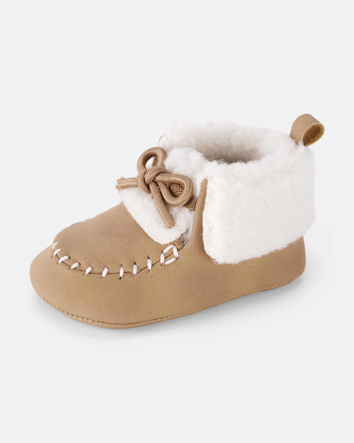 Baby Boy Teddy Fleece Moccasin Boots - Brown - Image 6