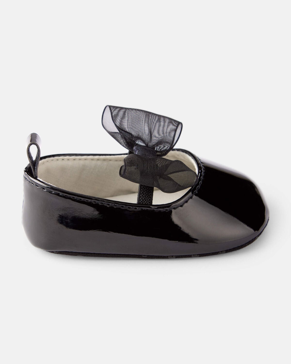 Baby Girl Bow Shiny Mary Jane Dress Shoes - Black - Image 2