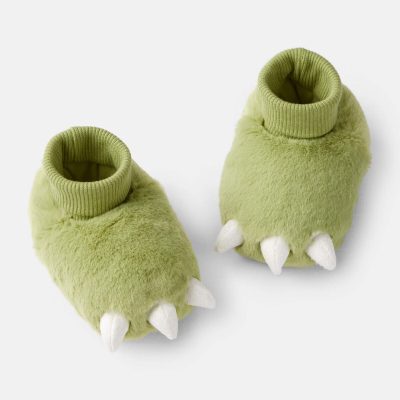 Baby Boy Dinosaur Slippers - Green