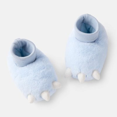 Baby Boy Dinosaur Slippers - Blue