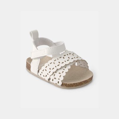Baby Girl Floral Sandals - White