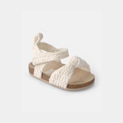 Baby Girl Knit Sandals - Cream