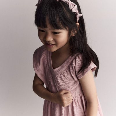 Toddler Girl Bow Headband - Mauve