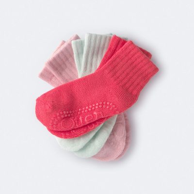 Toddler Girl 3-Pack No-Slip Ankle Socks - Pink/Blue