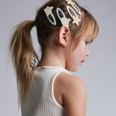 Toddler Girl 6-Pack Sandcastle Hair Clips - Cream/Light Pink/Blue
