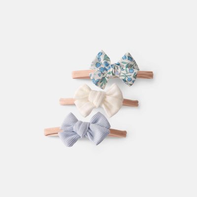 Baby Girl 3-Pack Bow Headbands - Blue