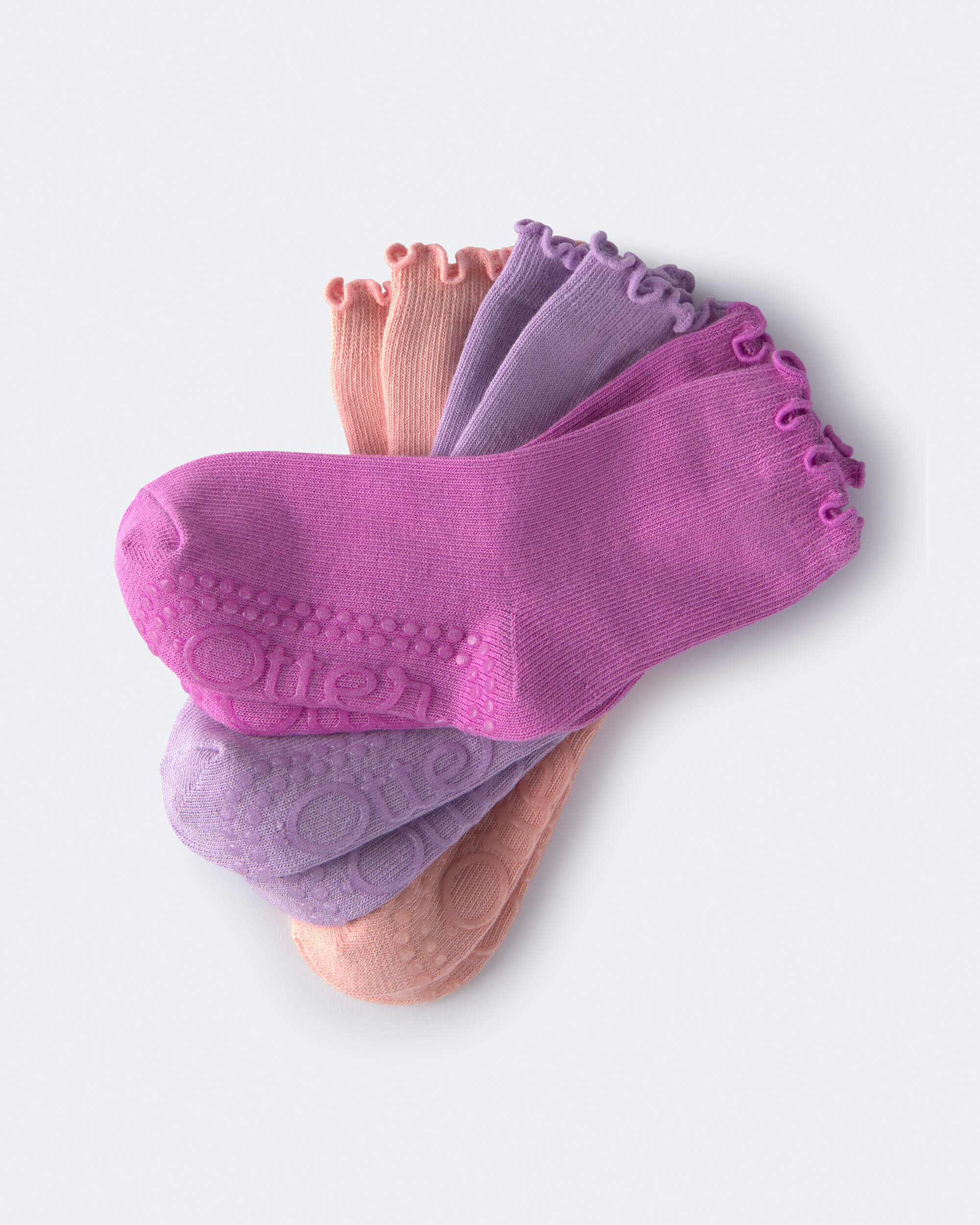 Toddler Girl 3-Pack Crew Socks - Purple/Pink - Image 4