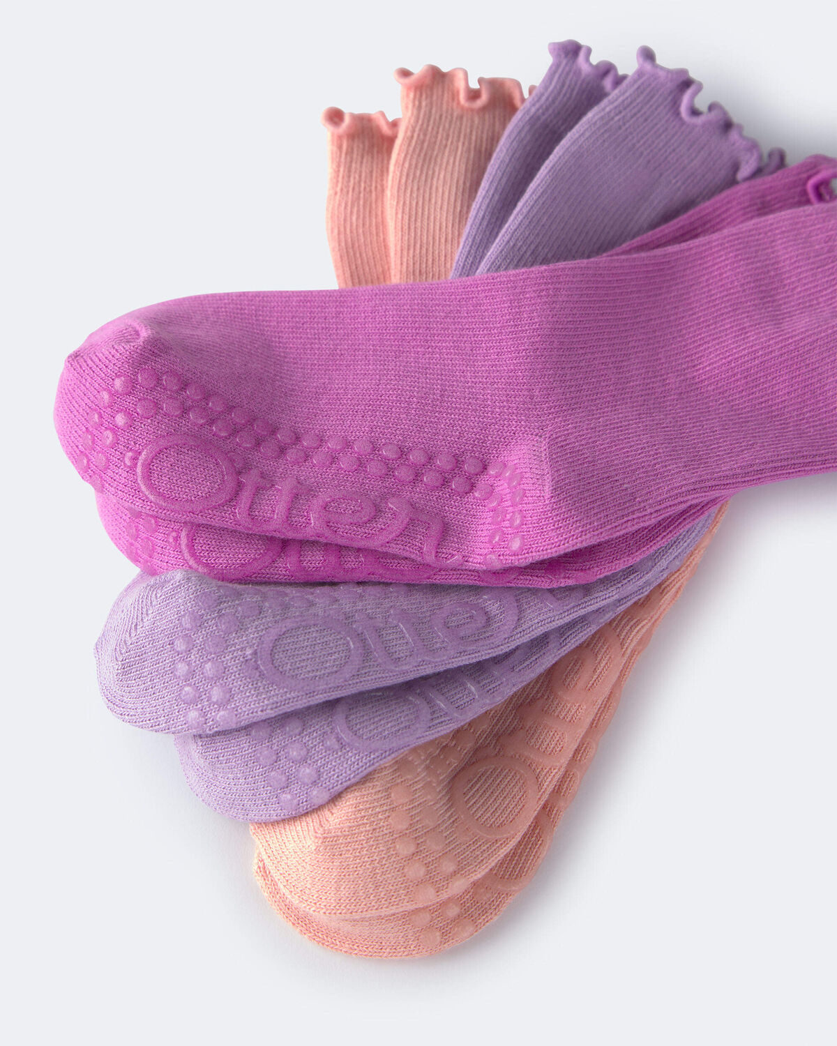 Toddler Girl 3-Pack Crew Socks - Purple/Pink - Image 2