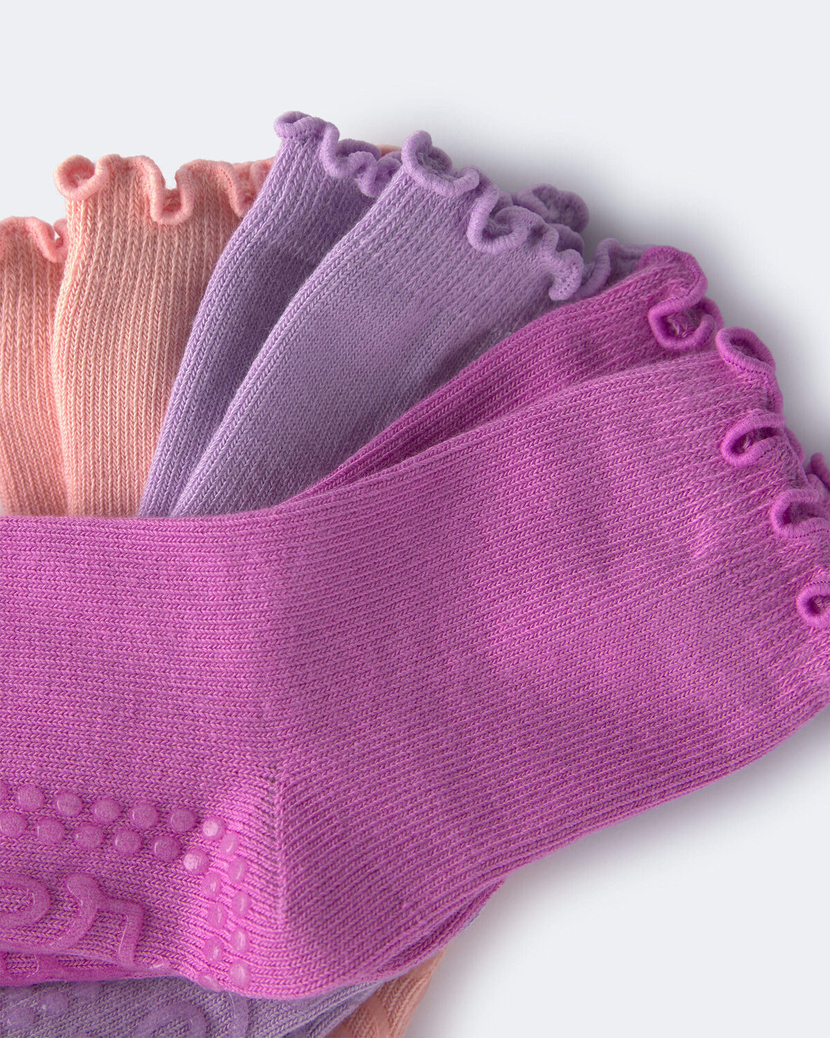 Toddler Girl 3-Pack Crew Socks - Purple/Pink - Image 3