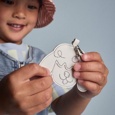 Toddler Girl Poodle Bag Charm - Cream