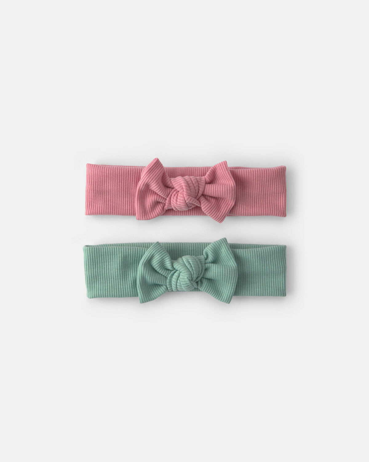 Baby Girl 2-Pack Bow Headwraps - Green/Pink