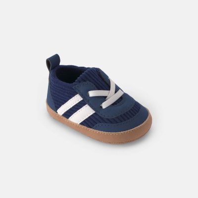Baby Boy Striped Sneakers - Navy Blue