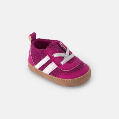 Baby Girl Striped Sneakers - Burgundy