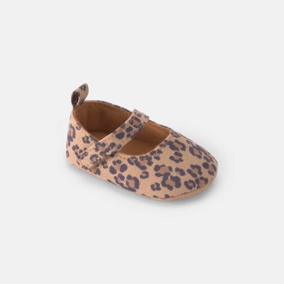 Baby Girl Cheetah Mary Jane Flats - Brown