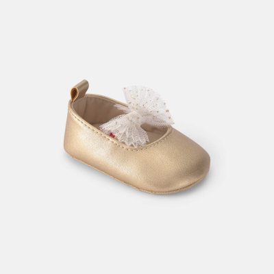 Baby Girl Metallic Bow Flats - Gold
