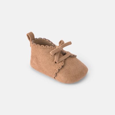 Baby Girl Bow Mocassin Shoes - Tan