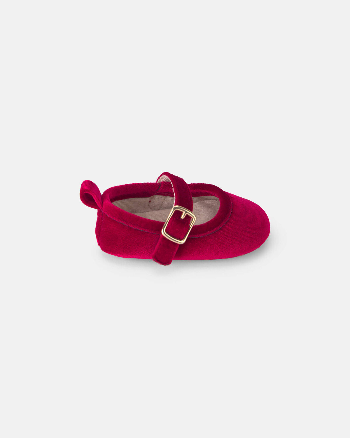 Baby Girl Mary Jane Velvety Flats - Red - Image 2