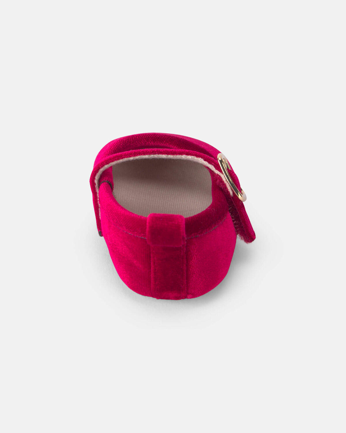 Baby Girl Mary Jane Velvety Flats - Red - Image 3