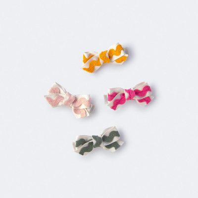 Toddler Girl 4-Pack Ric-Rack Faux Leather Bow Hair Clips