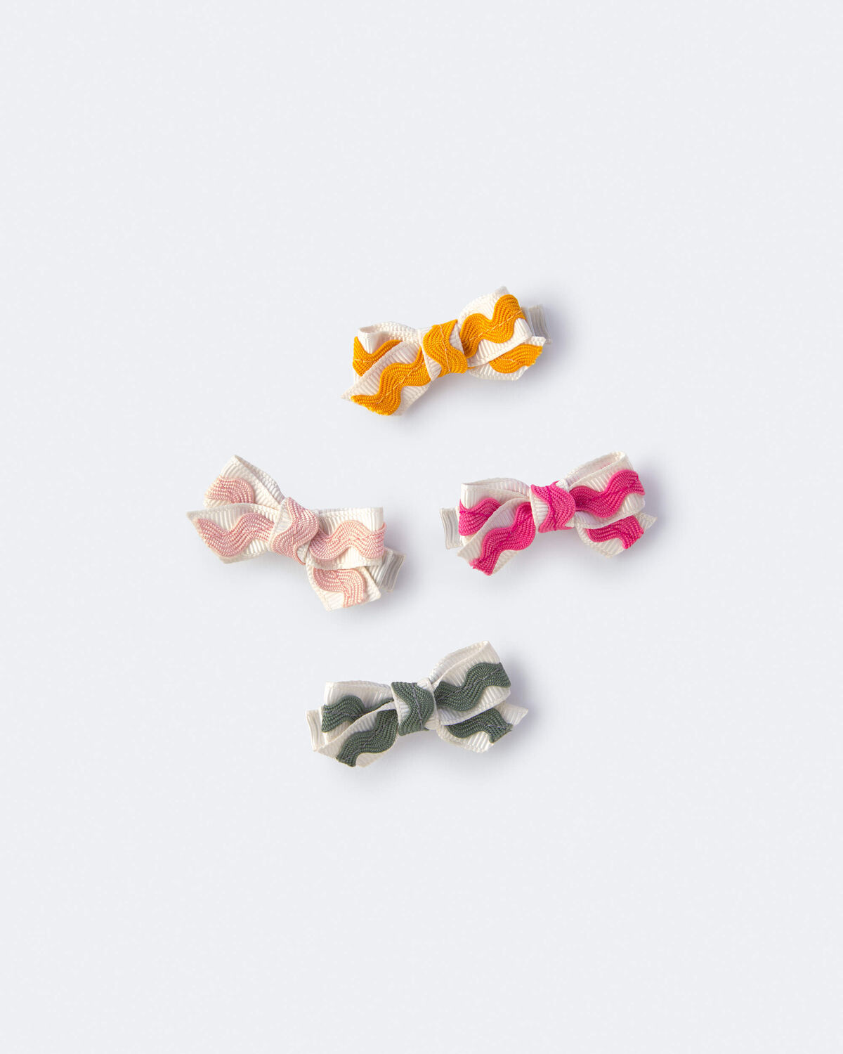 Toddler Girl 4-Pack Ric-Rack Faux Leather Bow Hair Clips