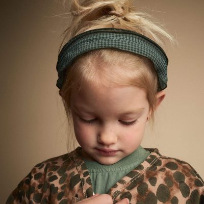 Toddler Girl Checkered Chiffon Headband - Green