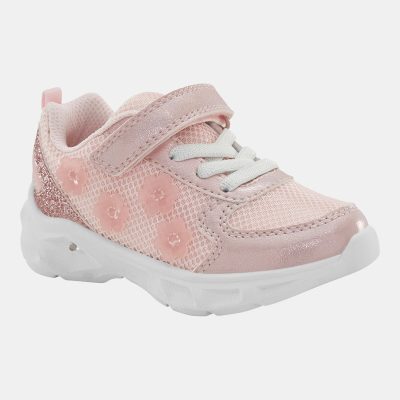 Toddler Glitter Light Up Sneakers - Pink