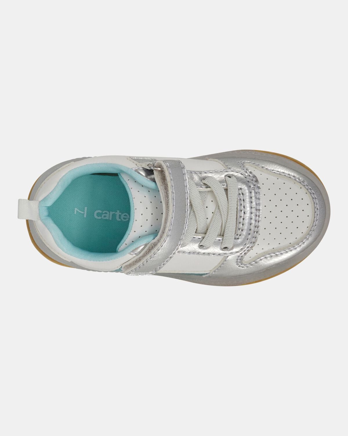 Toddler Light Up Metallic Sneakers - Silver/Aqua - Image 5