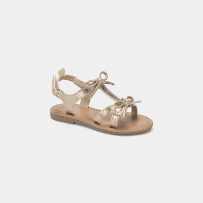 Toddler Girl Metallic Bow Sandals - Gold