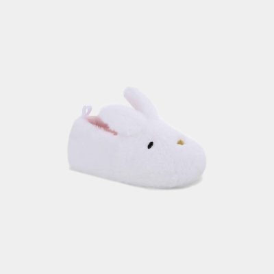 Girls Bunny Slippers - White