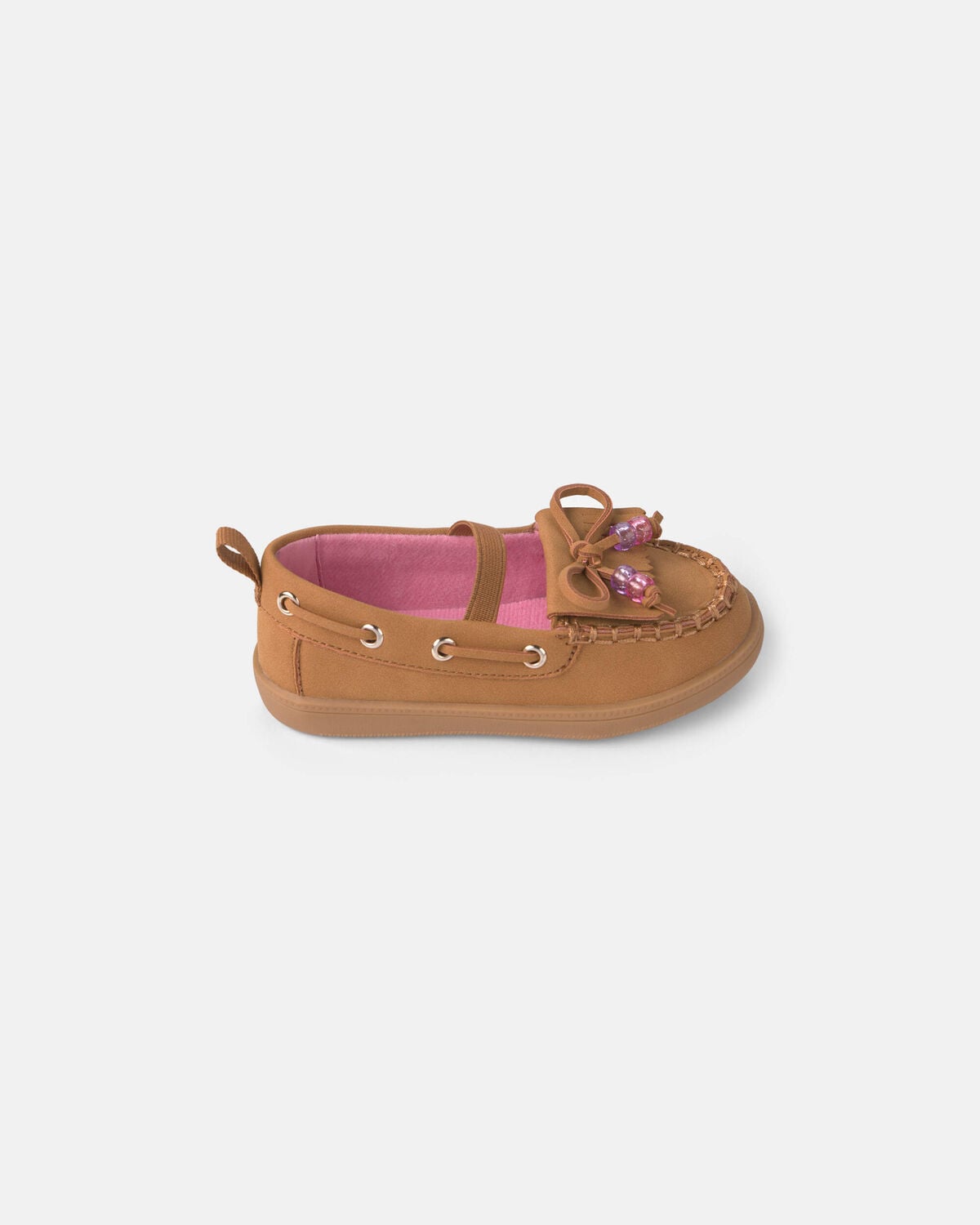 Toddler Girl Boat Shoes with Charm - Brown - Image 2