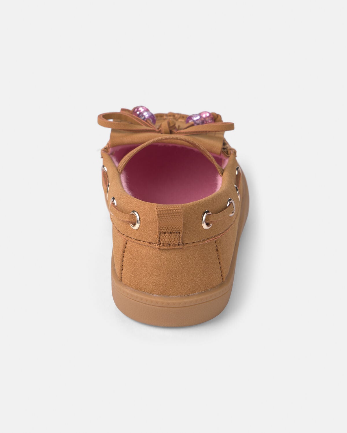Toddler Girl Boat Shoes with Charm - Brown - Image 3