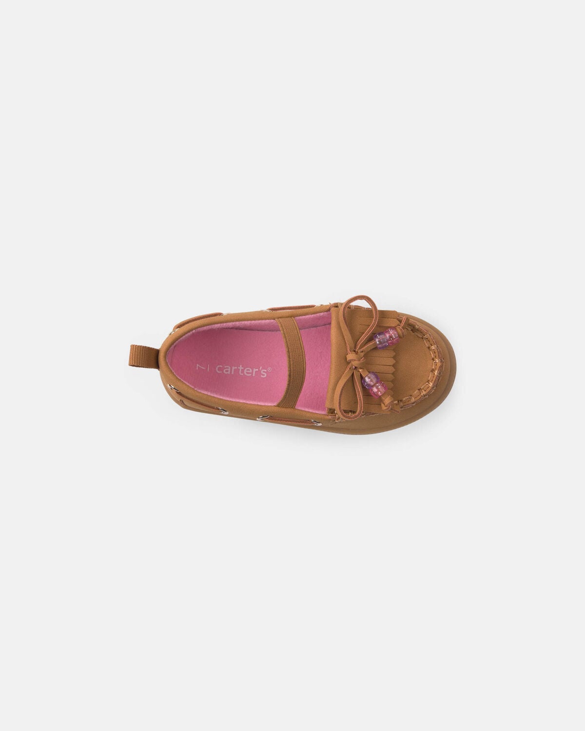 Toddler Girl Boat Shoes with Charm - Brown - Image 4