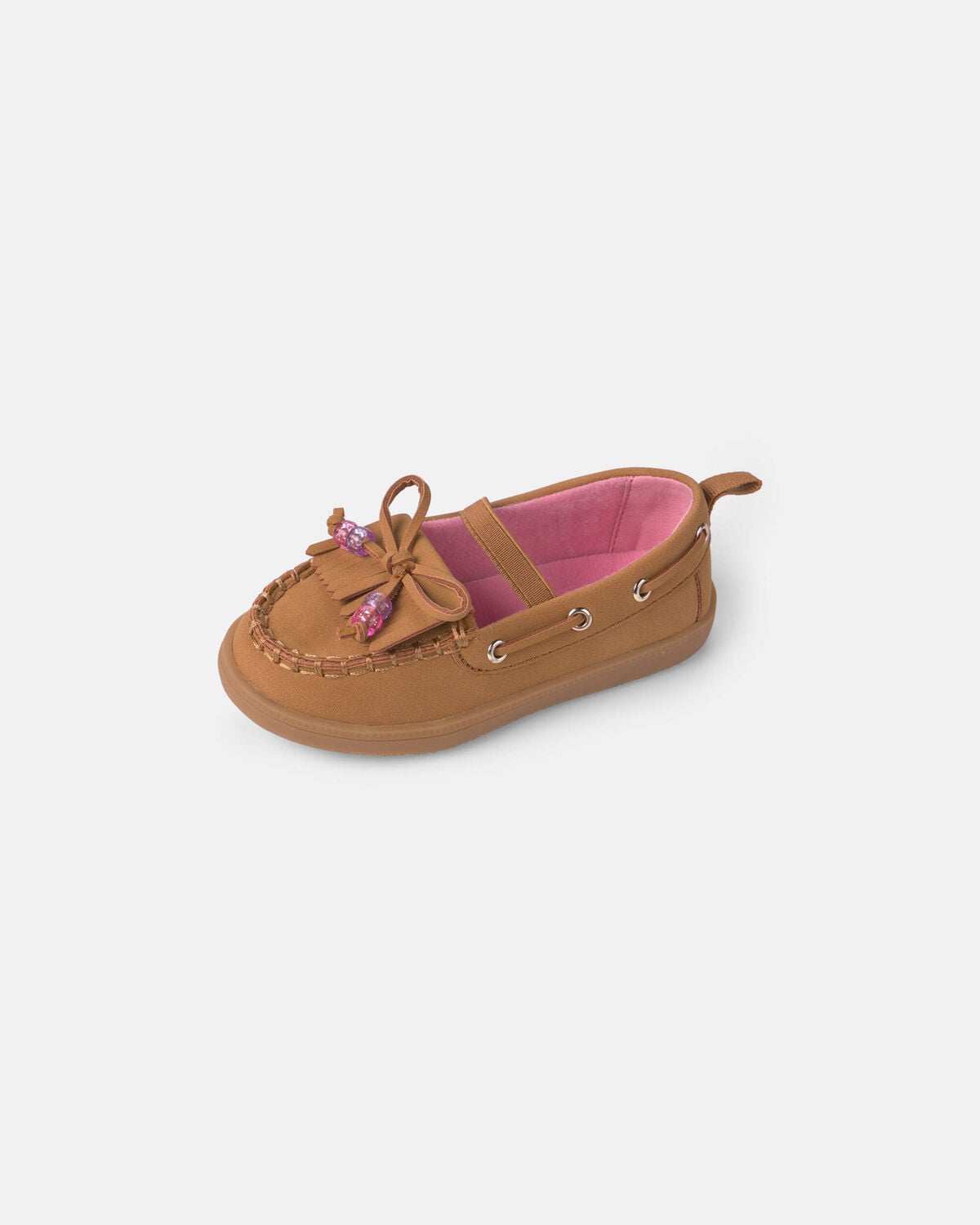 Toddler Girl Boat Shoes with Charm - Brown - Image 6