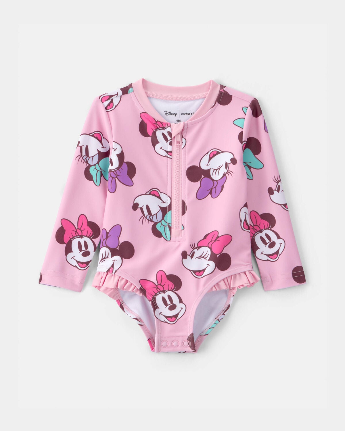 Baby Girl Disney© Minnie Mouse 1-Piece Swimsuit Rashguard - Pink