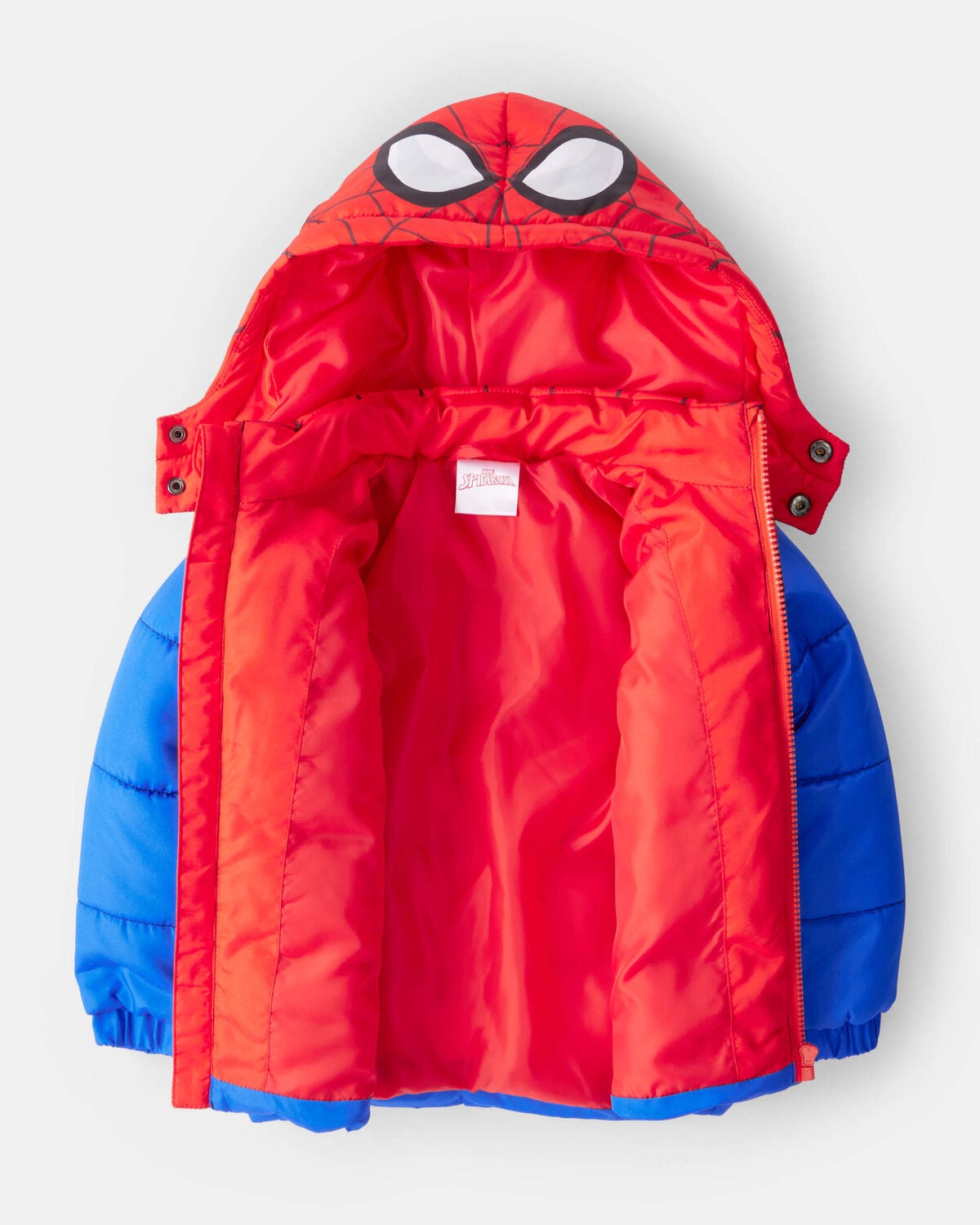 Toddler Boy ©Marvel Spider-Man Hooded Heavyweight Winter Jacket - Red/Blue - Image 2