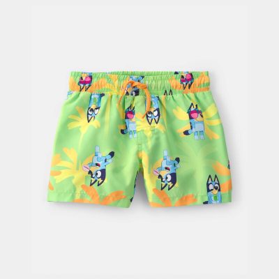 Toddler Boy Bluey™ Swim Trunks - Green