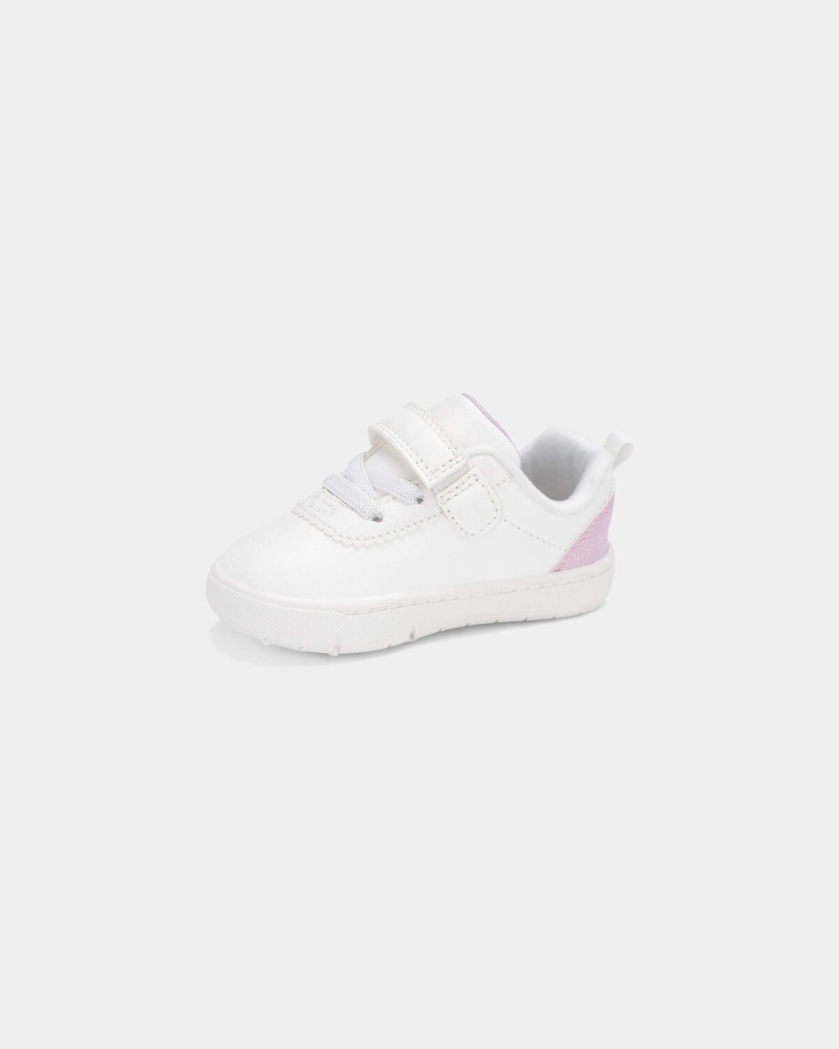 Baby Girl Every Step® First Walker Shimmer Heart Sneakers - White/Pink - Image 5
