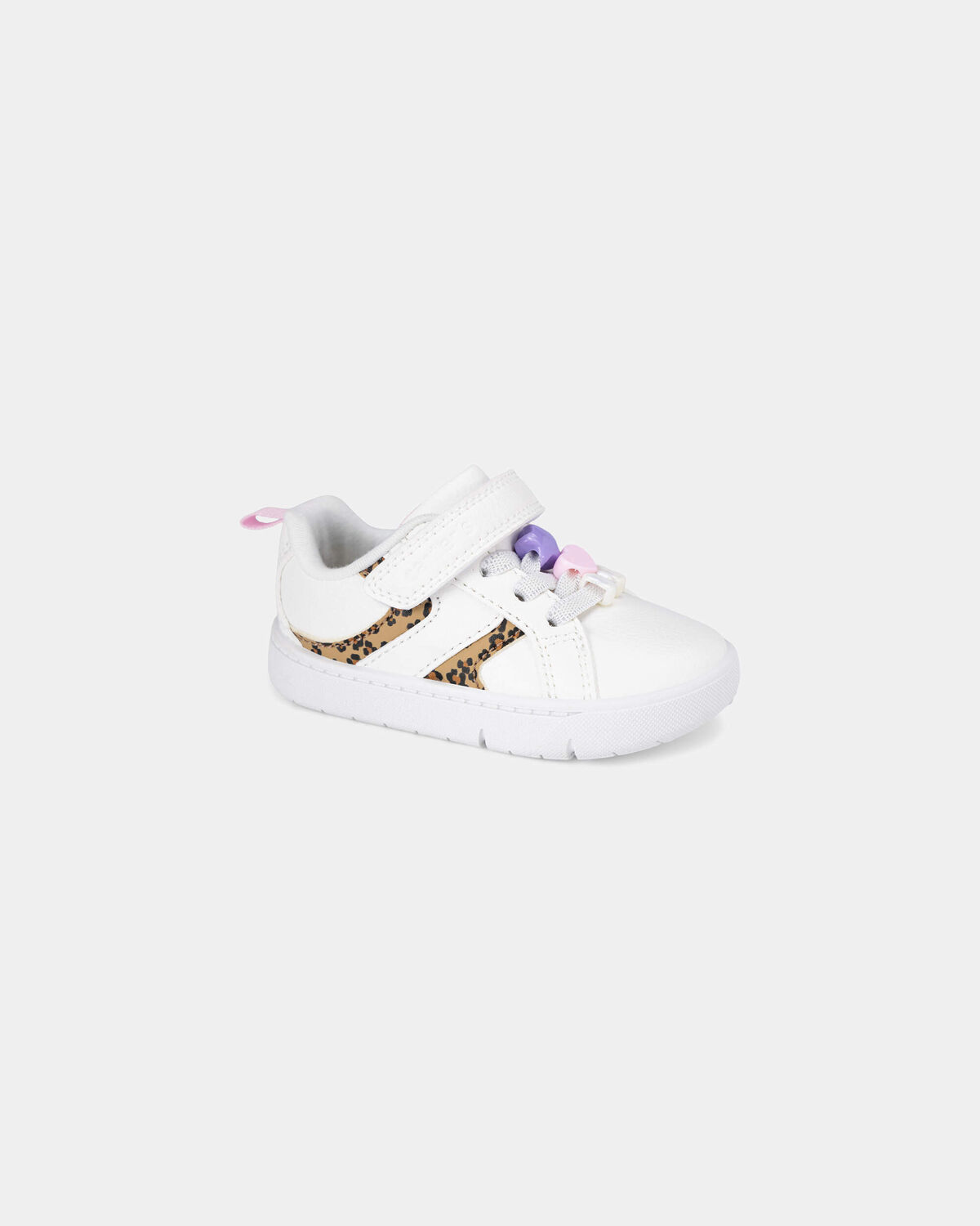 Baby Girl Every Step® First Walker Leopard Charm Sneakers - White
