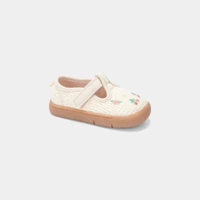 Baby Girl Every Step® First Walker Floral Casual Shoes - Cream